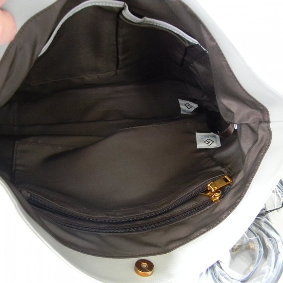 NWT CLUCI GENUINE GRAY PEBBLE LEATHER XL HOBO  SHOULDERBAG - Picture 7 of 7